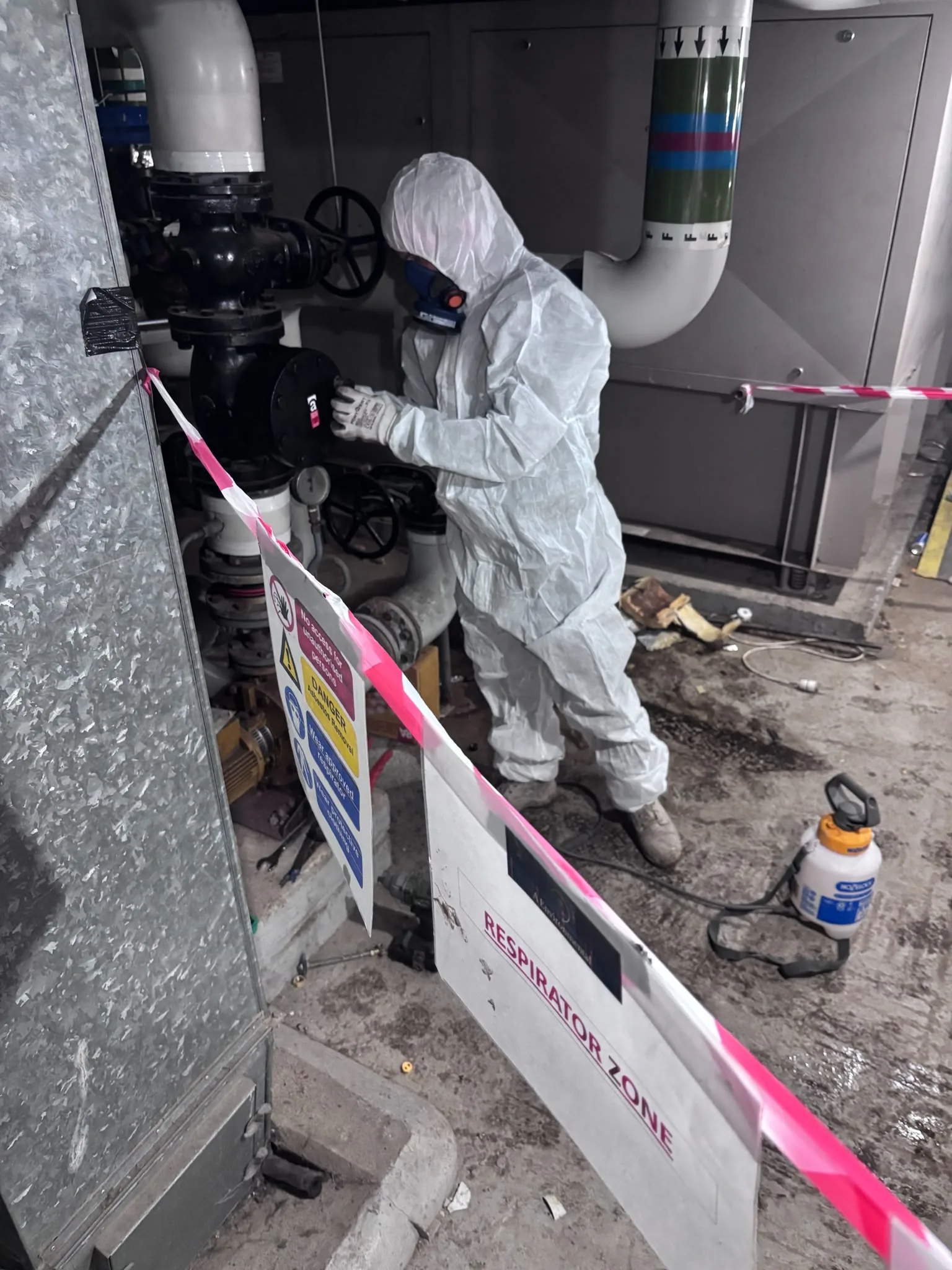 Asbestos artex removal from concrete soffit in Fulham